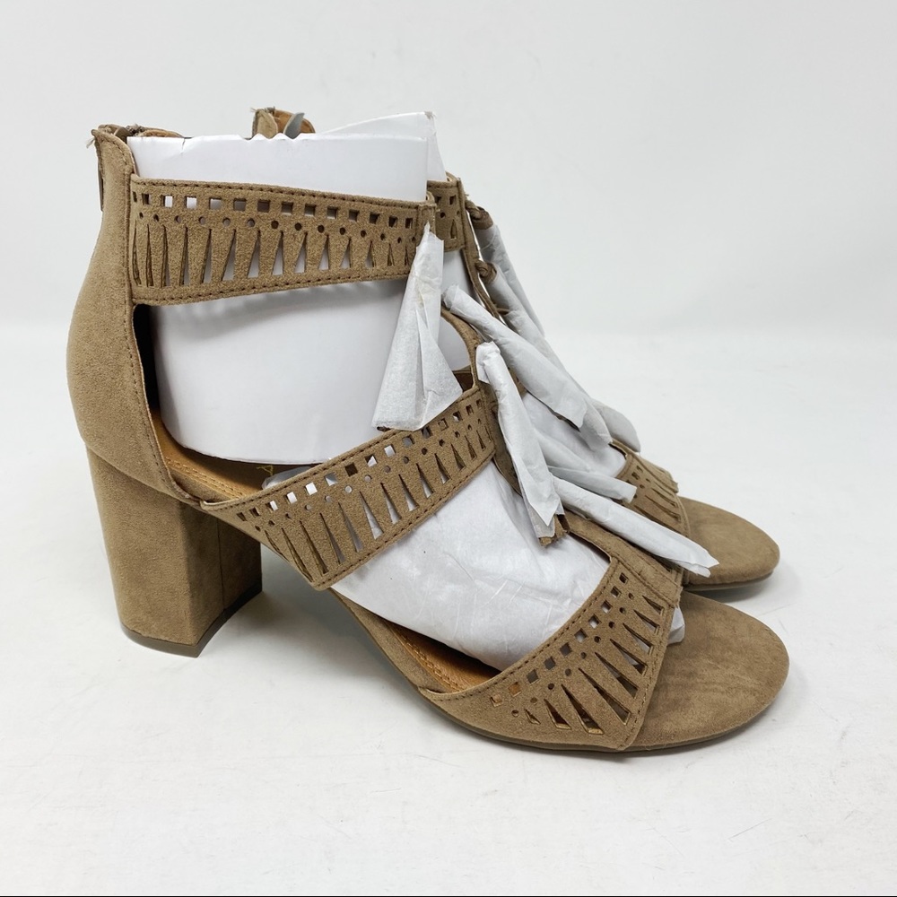 Rampage Ruby Tasselled Open Toe Heeled Sandal Sz 9